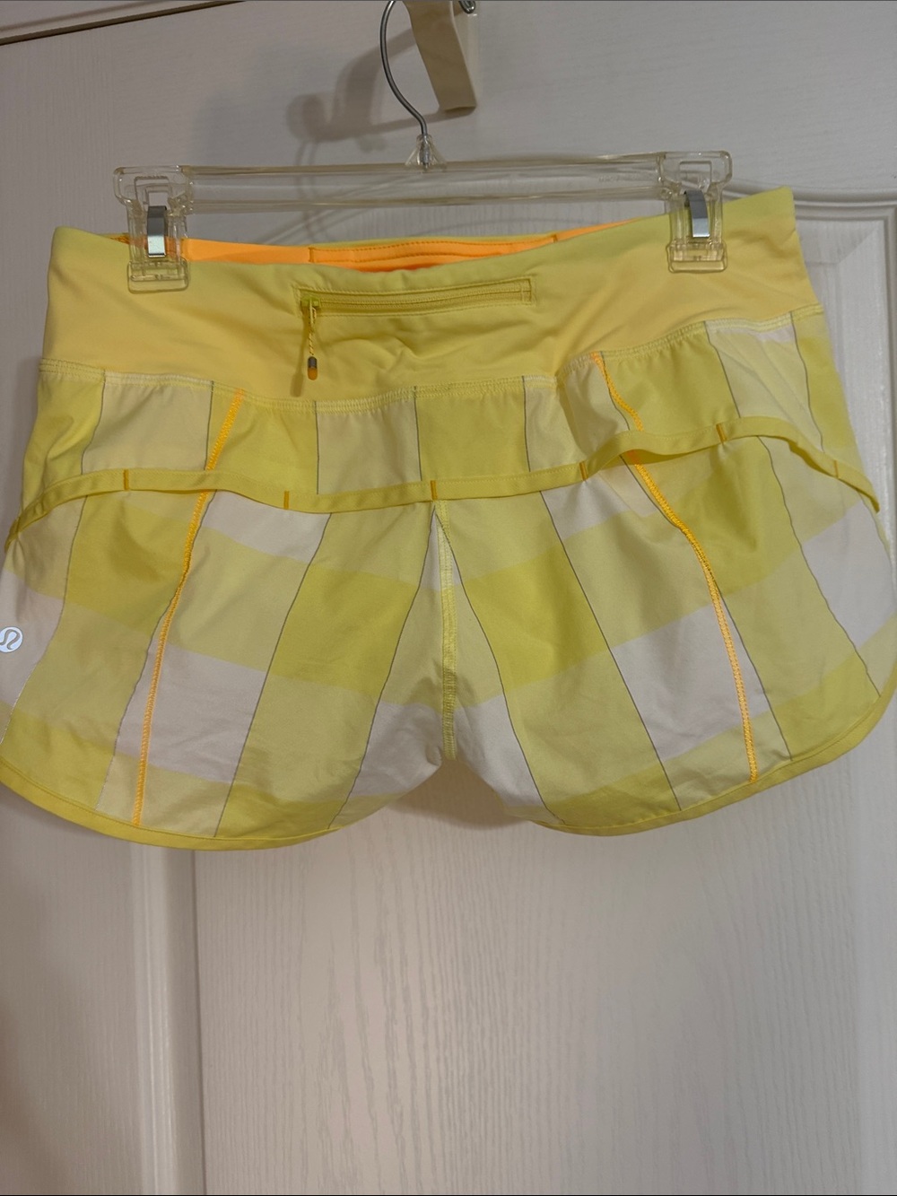 lululemon athletica Yellow Plaid Layered Running Shorts - Picture 3 of 7